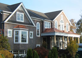 slate roof and coppper bays